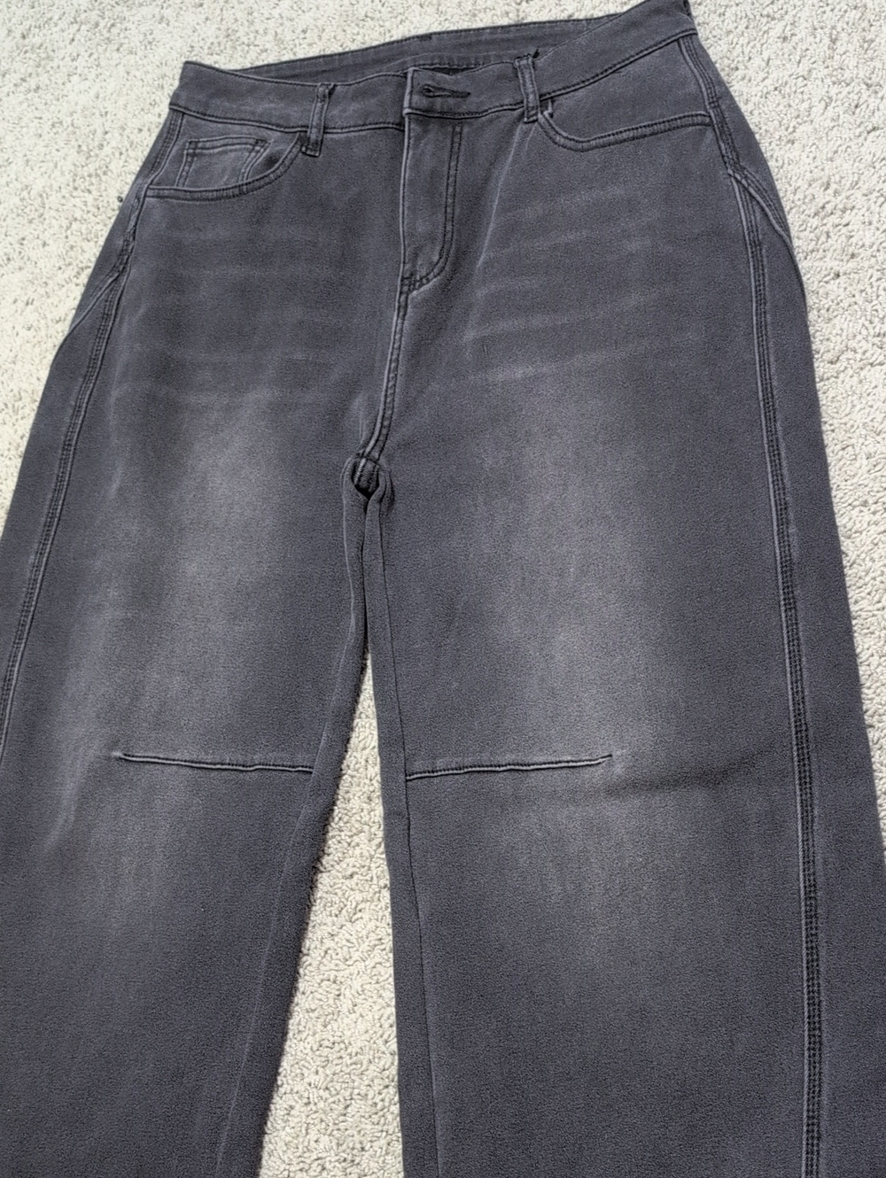 Fleece Lined Jeans Women Baggy Wide Leg Denim Pants Winter Warm Loose Fit Y2K - Picture 3 of 10